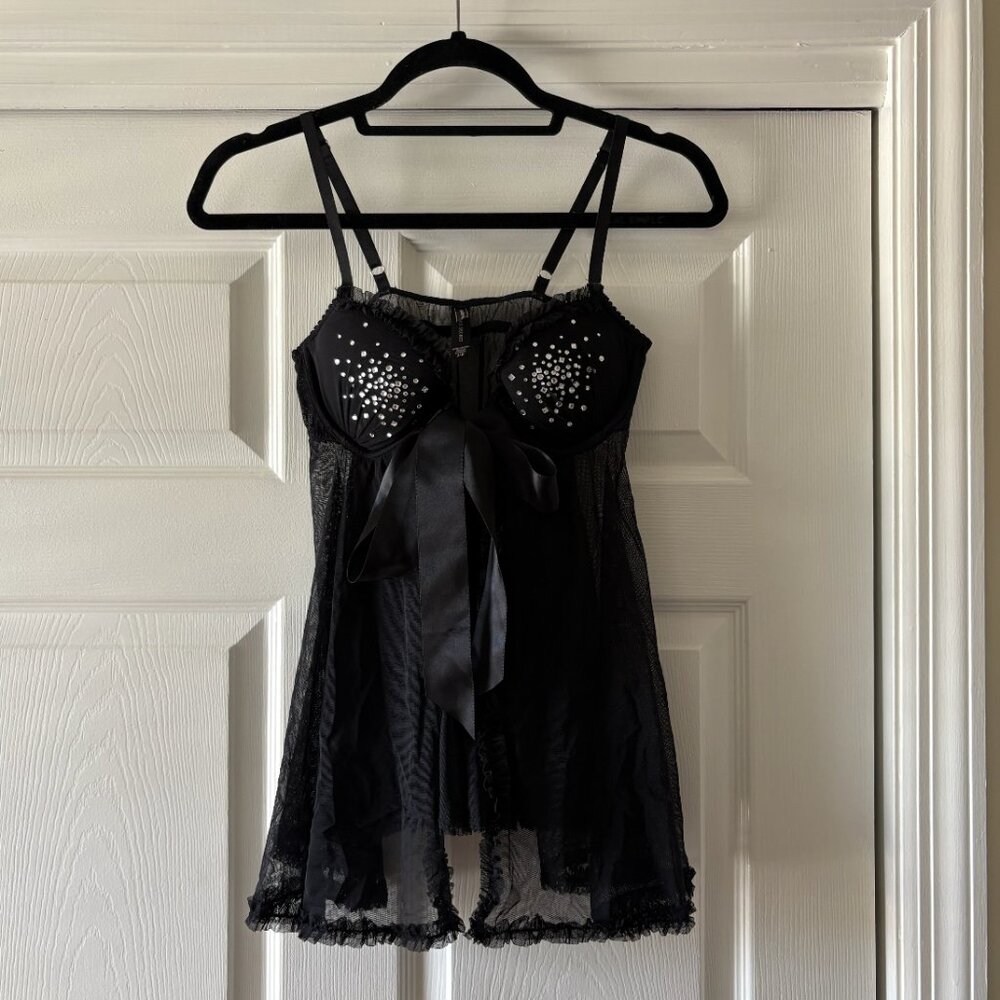 Victorias Secret Bra Top Lingerie Bedazzled Black